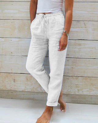 Pantalone Donna in Cotone e Lino, Comfort Casual