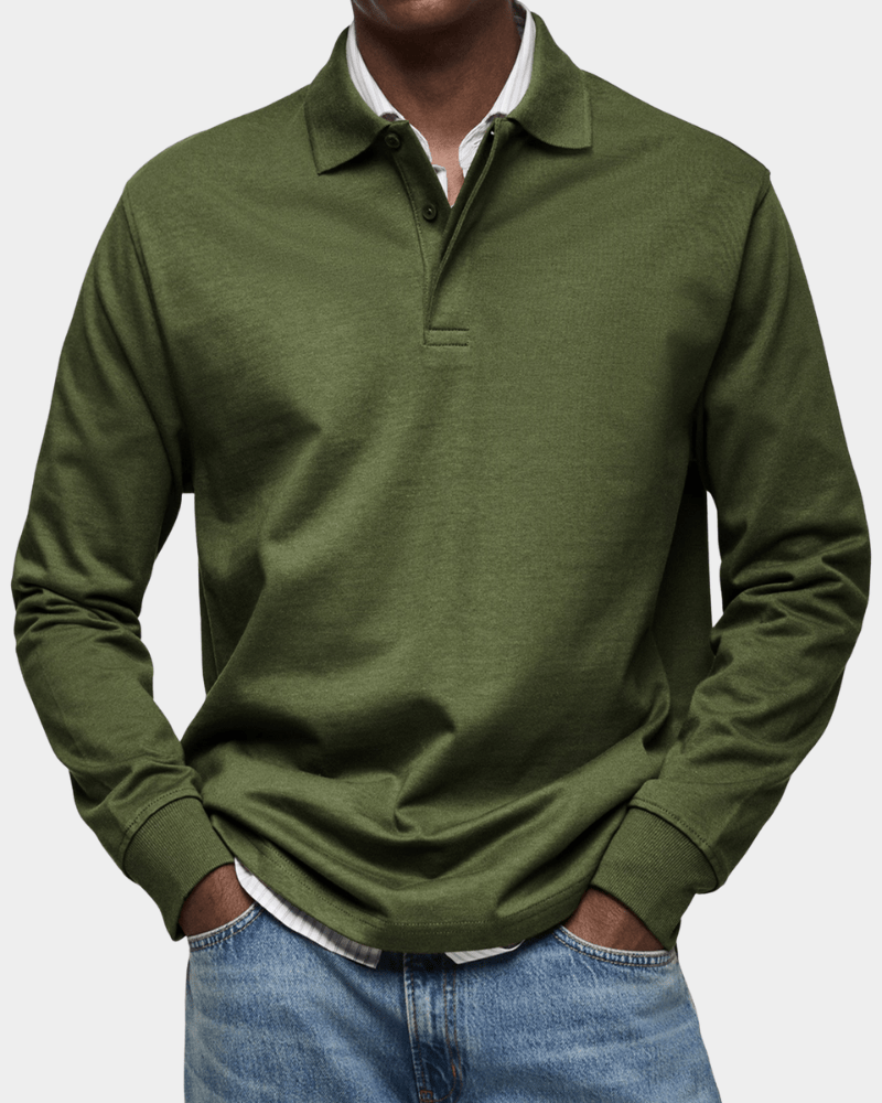 Polo Primavera | Maglia a Manica Lunga in Cotone Strutturato