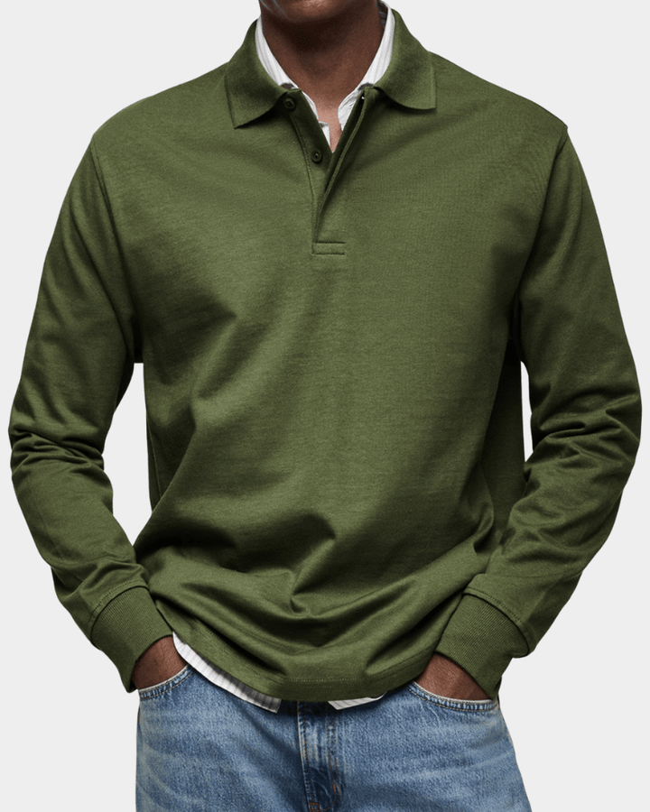 Polo Primavera | Maglia a Manica Lunga in Cotone Strutturato