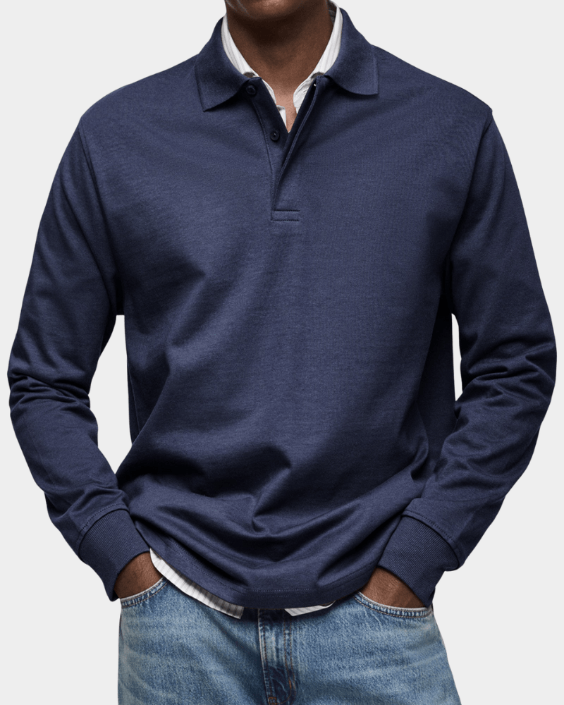 Polo Primavera | Maglia a Manica Lunga in Cotone Strutturato