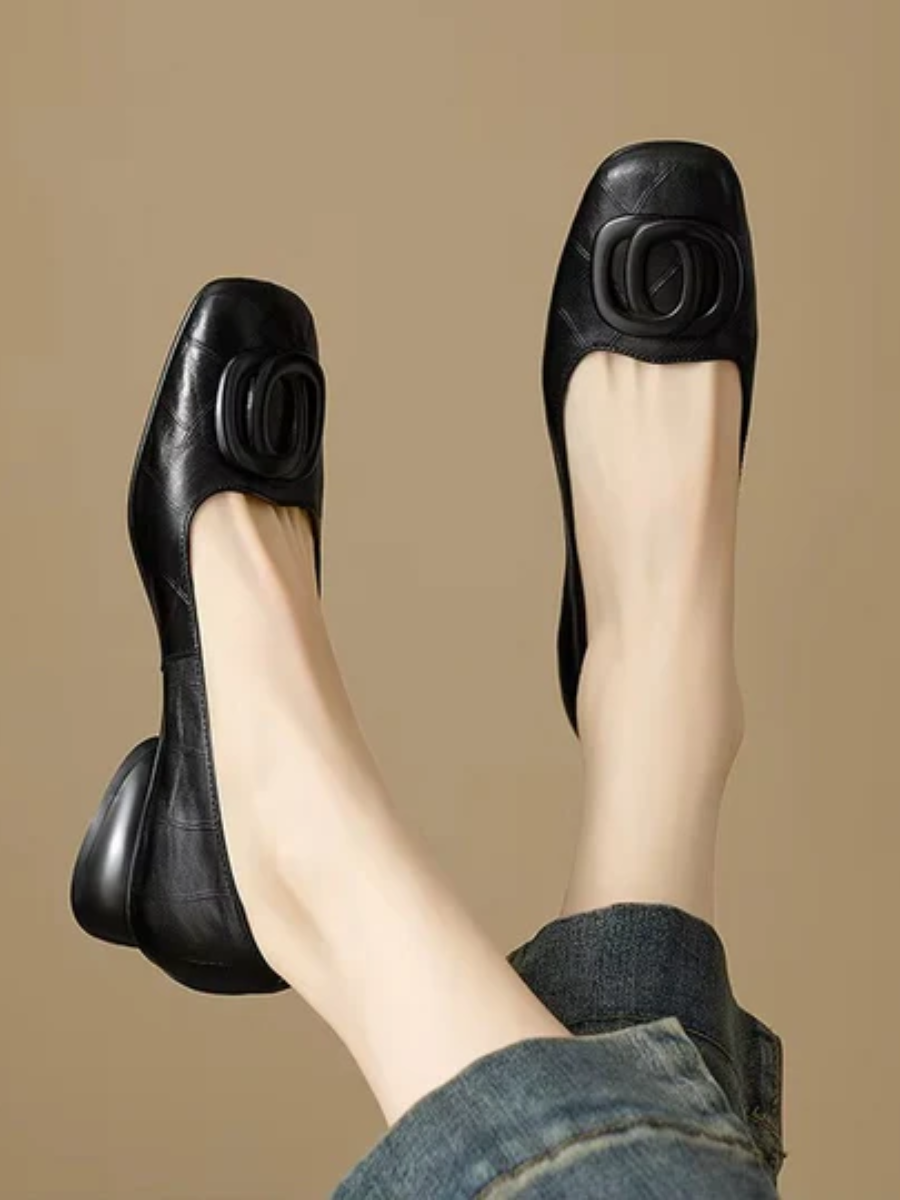 Chloé | Ballerine in Pelle con Punta Quadrata