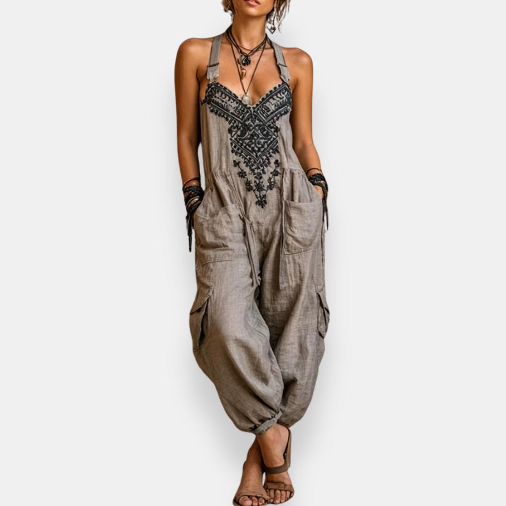 Erminilde | Tuta Boho Ricamata