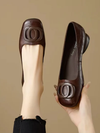 Chloé | Ballerine in Pelle con Punta Quadrata