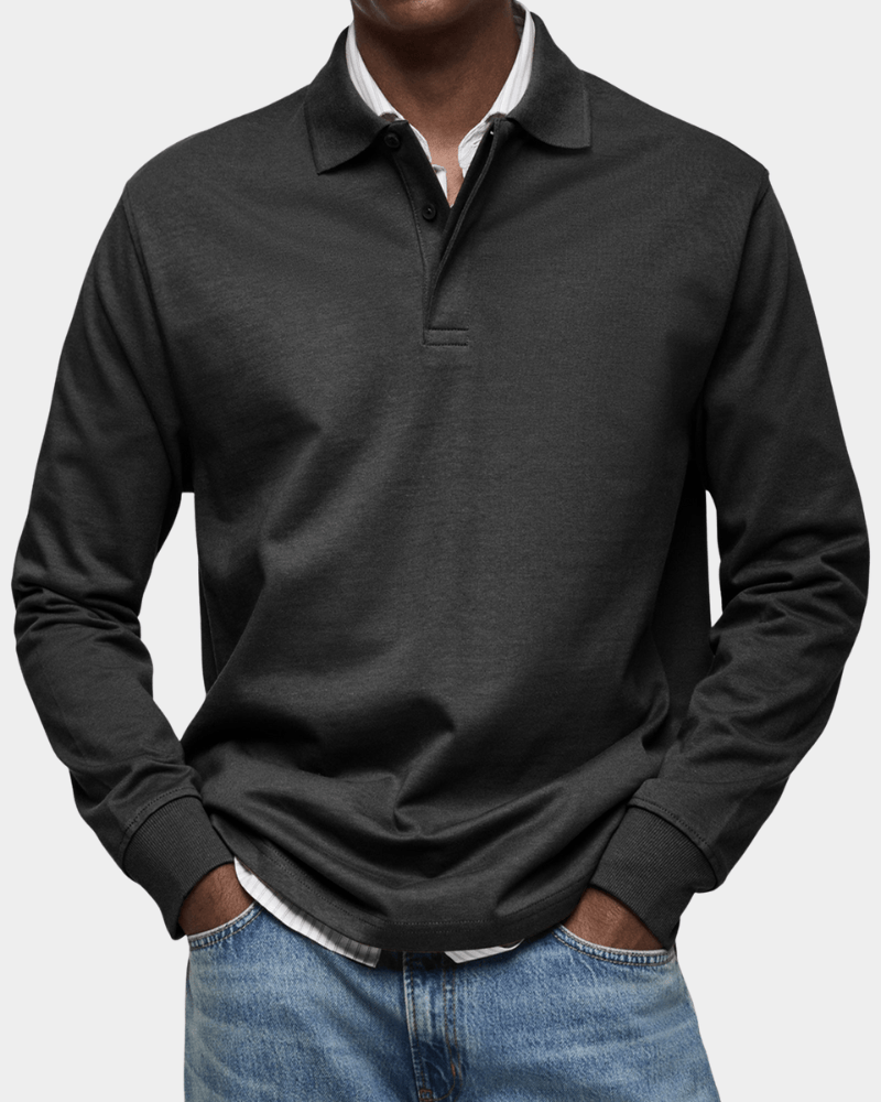 Polo Primavera | Maglia a Manica Lunga in Cotone Strutturato
