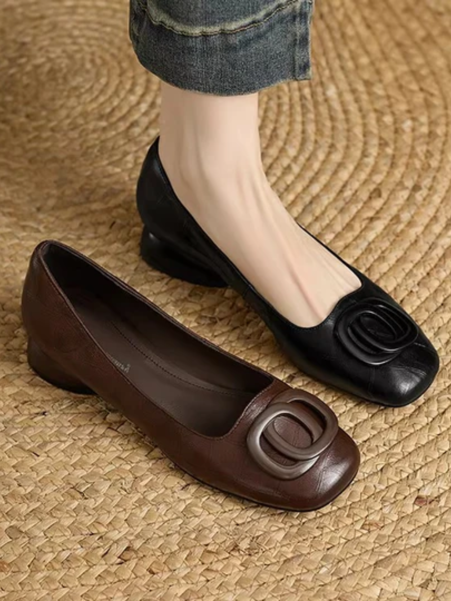 Chloé | Ballerine in Pelle con Punta Quadrata