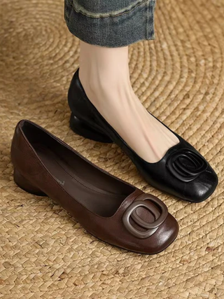 Chloé | Ballerine in Pelle con Punta Quadrata