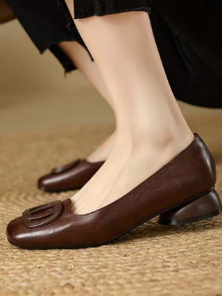 Chloé | Ballerine in Pelle con Punta Quadrata