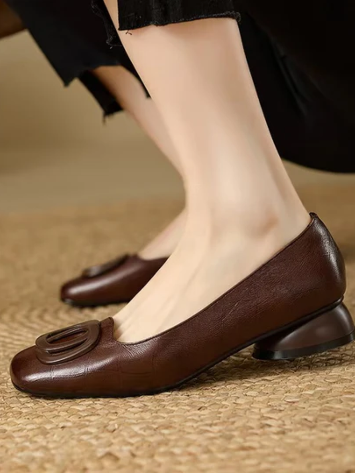 Chloé | Ballerine in Pelle con Punta Quadrata