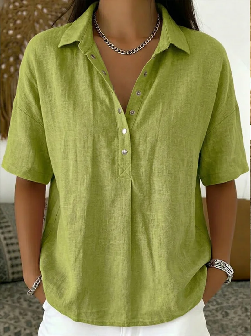 Tessa | Blusa Scollo a V con Bottoni