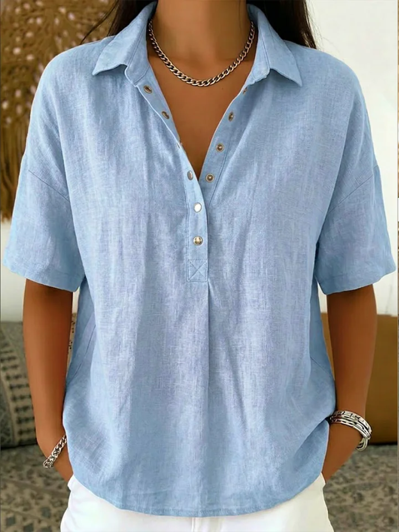 Tessa | Blusa Scollo a V con Bottoni