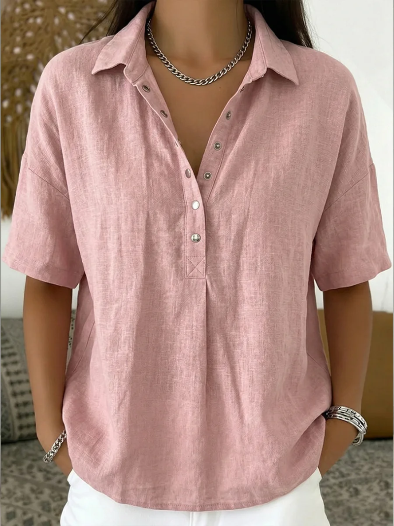 Tessa | Blusa Scollo a V con Bottoni
