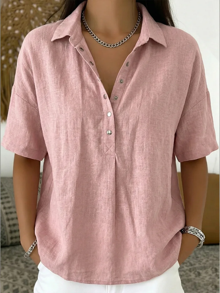 Tessa | Blusa Scollo a V con Bottoni