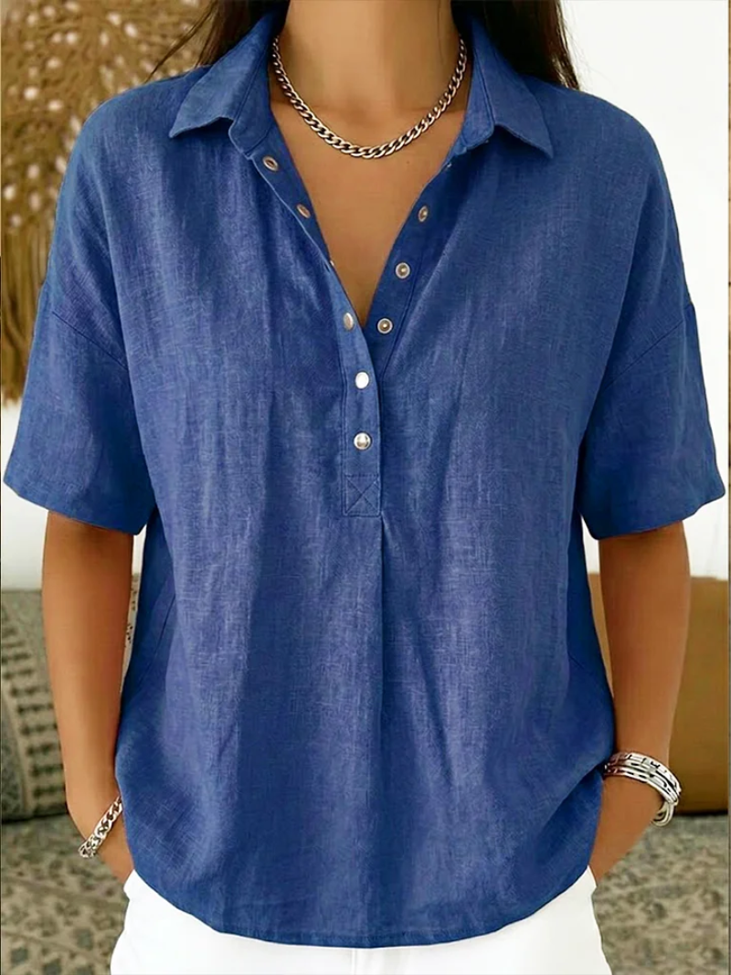 Tessa | Blusa Scollo a V con Bottoni
