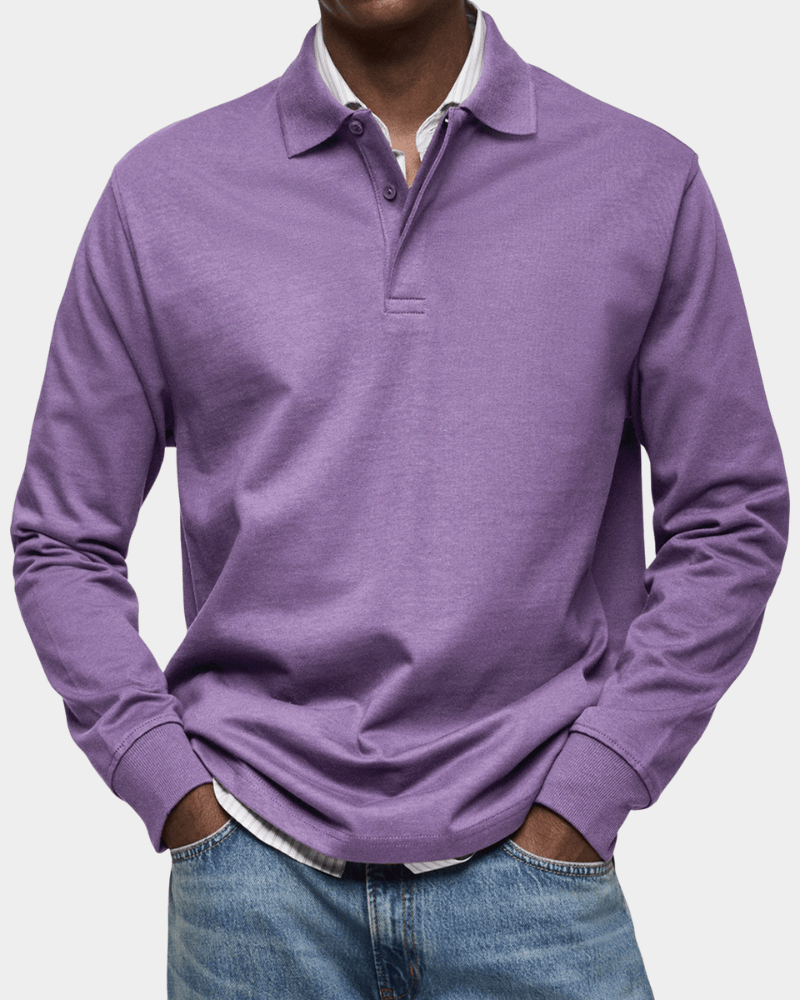 Polo Primavera | Maglia a Manica Lunga in Cotone Strutturato