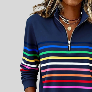 Carmen | Felpa a Righe con Zip a Un Quarto