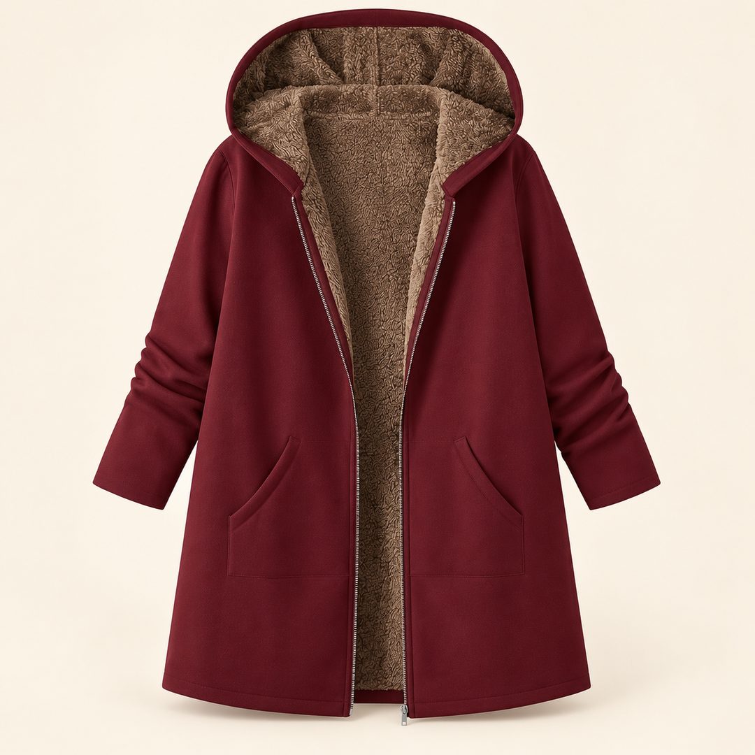 Ava | Cappotto con Cappuccio Foderato in Morbido Sherpa