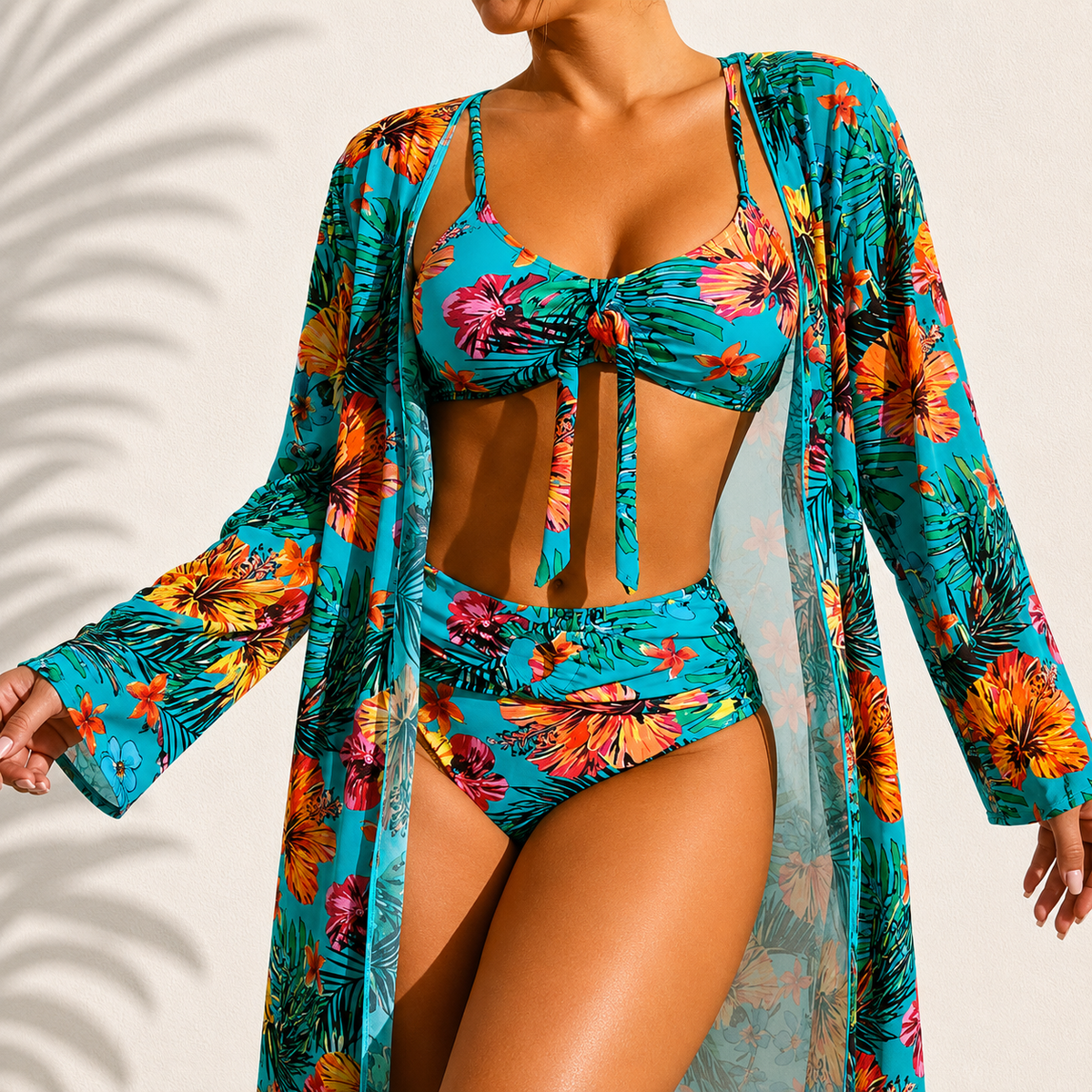 Maria | Elegante Bikini Tropicale a 3 Pezzi