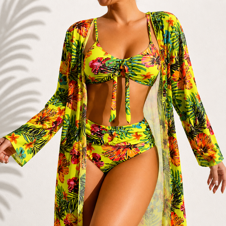 Maria | Elegante Bikini Tropicale a 3 Pezzi