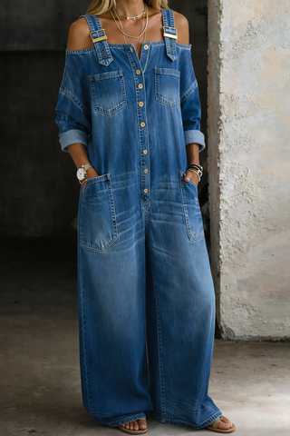 Sophia | Overall in Denim con Spalle Scoperte