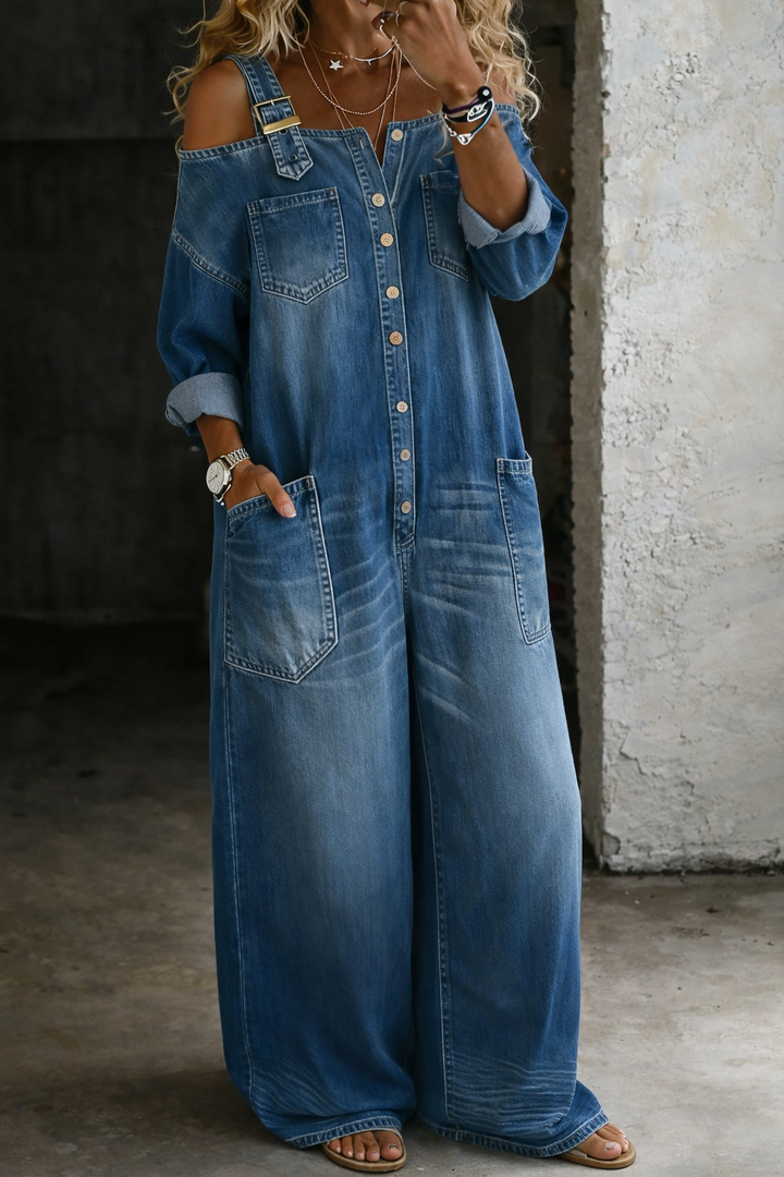 Sophia | Overall in Denim con Spalle Scoperte