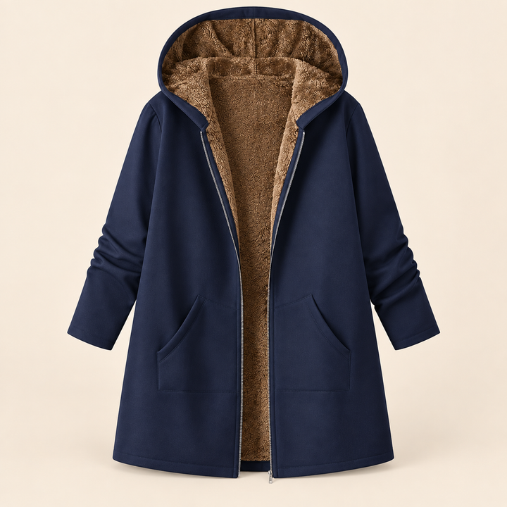 Ava | Cappotto con Cappuccio Foderato in Morbido Sherpa