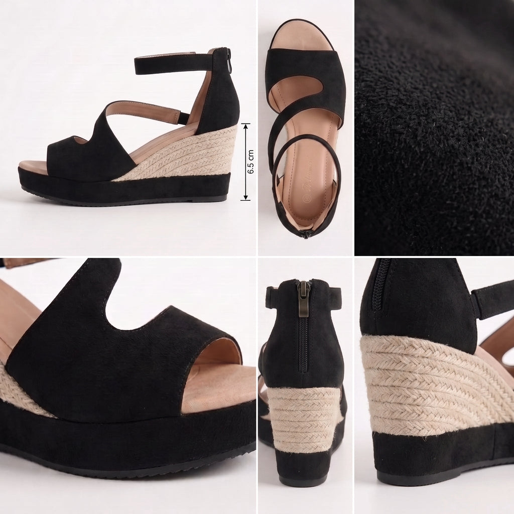 Monica | Sandali Espadrillas con Zeppa e Zip