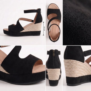 Monica | Sandali Espadrillas con Zeppa e Zip