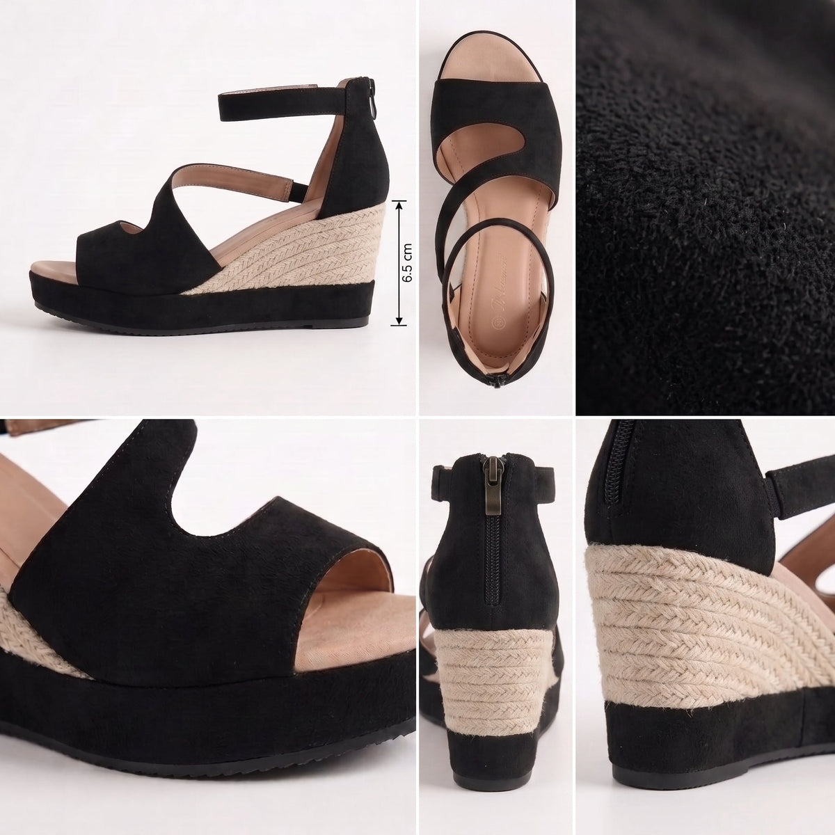 Monica | Sandali Espadrillas con Zeppa e Zip
