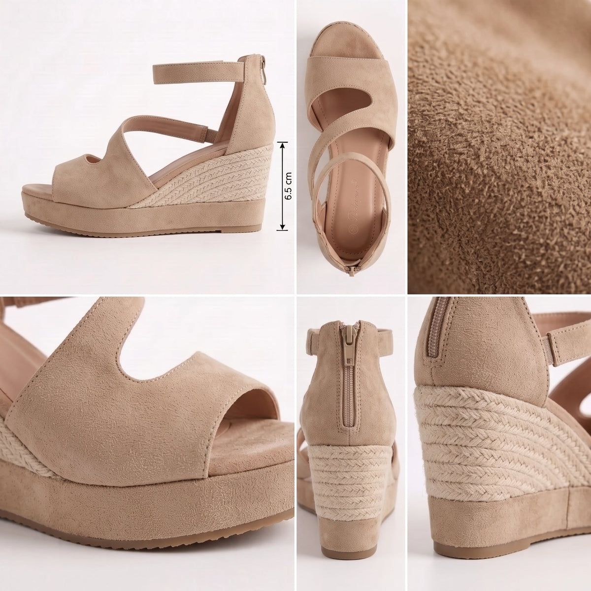 Monica | Sandali Espadrillas con Zeppa e Zip