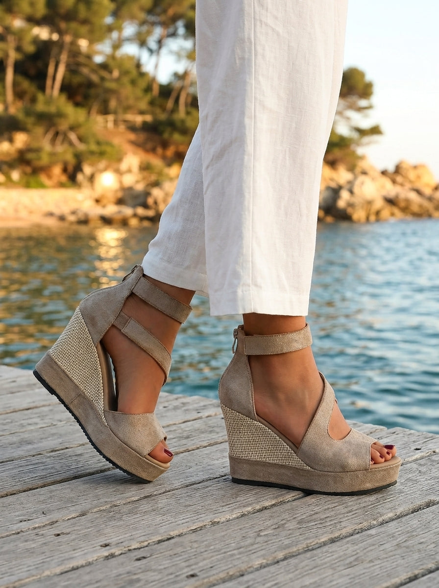 Monica | Sandali Espadrillas con Zeppa e Zip