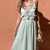 Suzanne | Abito Reversibile Ricamato, Verde Acqua