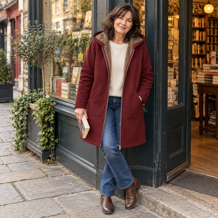 Ava | Cappotto con Cappuccio Foderato in Morbido Sherpa