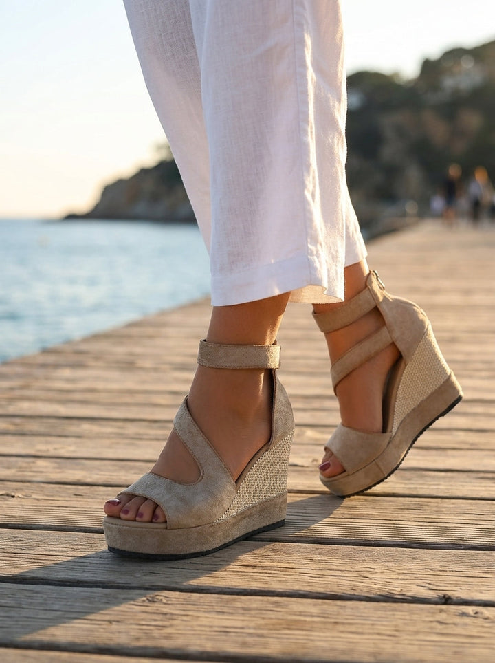 Monica | Sandali Espadrillas con Zeppa e Zip