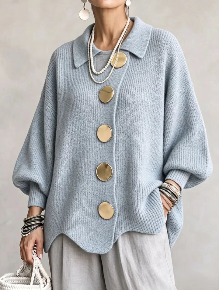 Victoire | Cardigan oversize con grandi bottoni dorati