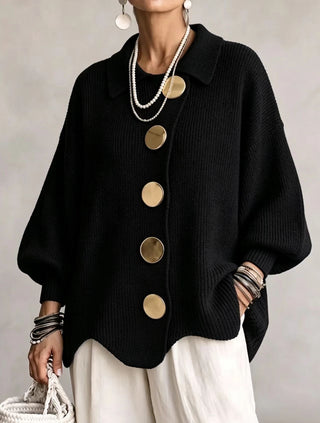 Victoire | Cardigan oversize con grandi bottoni dorati