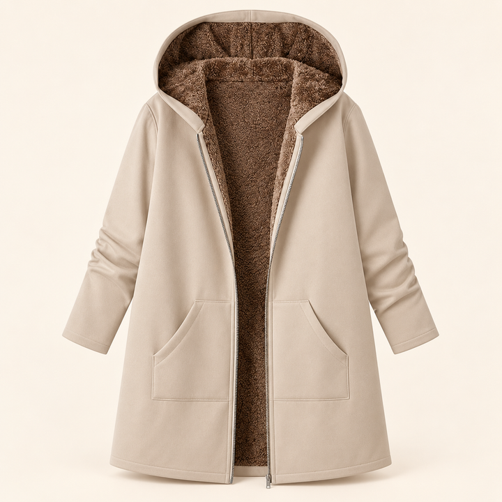 Ava | Cappotto con Cappuccio Foderato in Morbido Sherpa