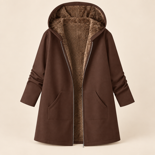 Ava | Cappotto con Cappuccio Foderato in Morbido Sherpa
