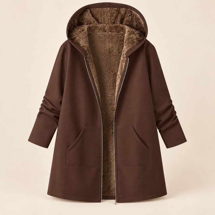 Ava | Cappotto con Cappuccio Foderato in Morbido Sherpa