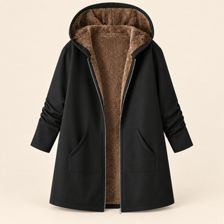 Ava | Cappotto con Cappuccio Foderato in Morbido Sherpa