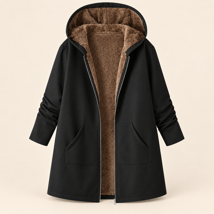 Ava | Cappotto con Cappuccio Foderato in Morbido Sherpa