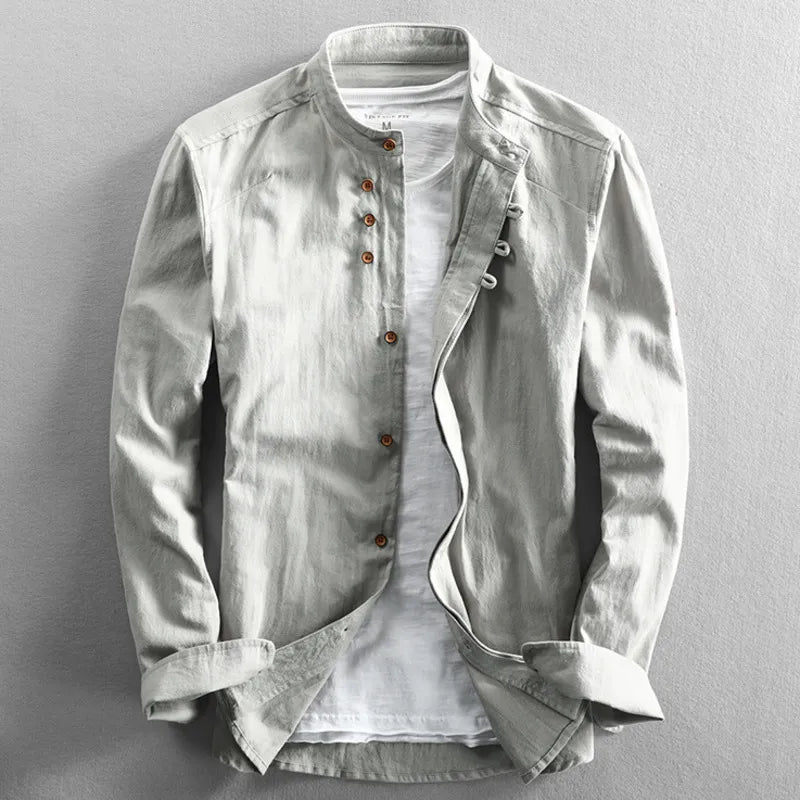 Takumi | Camicia Minimalista con Collo Coreano