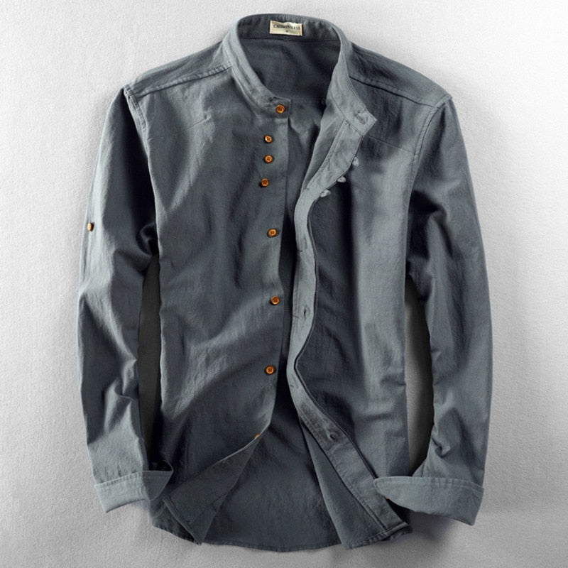 Takumi | Camicia Minimalista con Collo Coreano