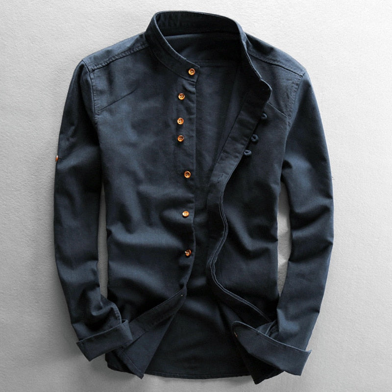 Takumi | Camicia Minimalista con Collo Coreano