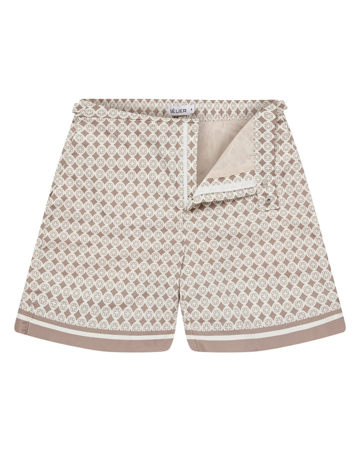 Costume da Bagno Uomo Moka, Stampa Emblema Iconica