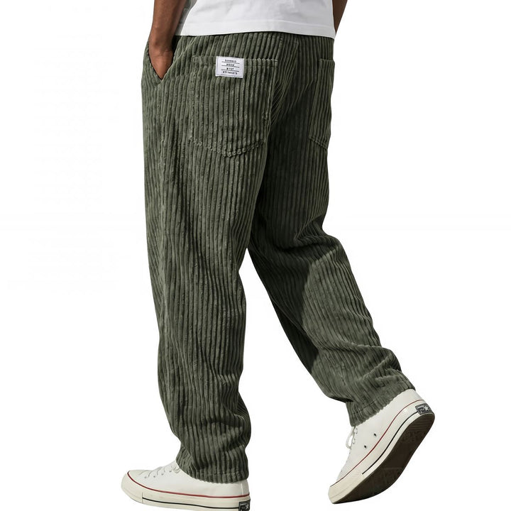 Kawa | Pantaloni da uomo in velluto a coste con vita elasticizzata