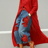 Daniella | Completo Abito in Lino e Denim Fiorito