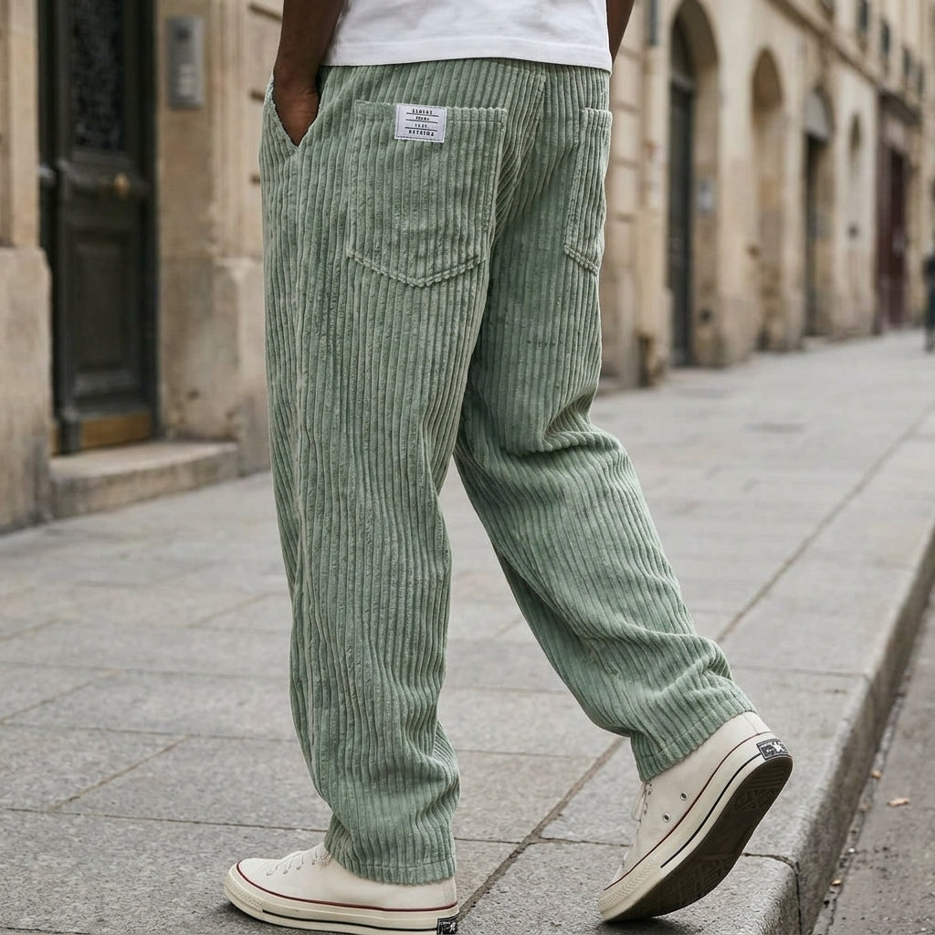 Kawa | Pantaloni da uomo in velluto a coste con vita elasticizzata